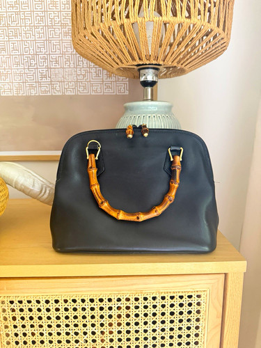Gucci bambù nero pelle